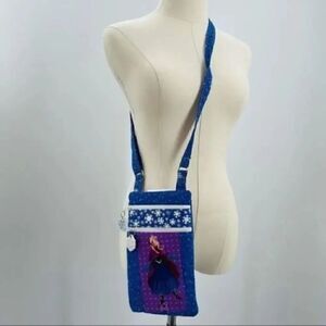Frozen Cross body bag blue cloth hand made small BoxV